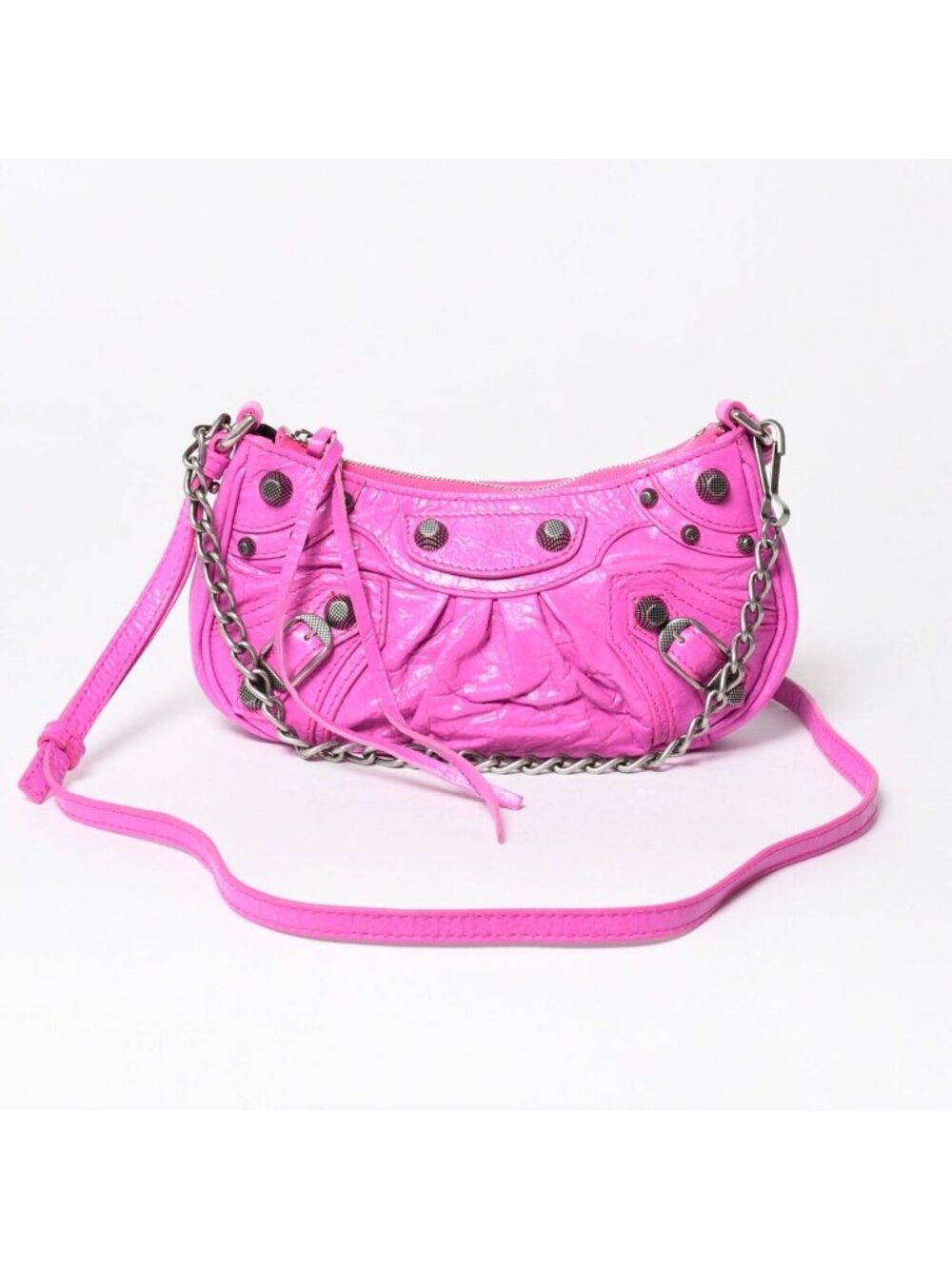 Balenciaga Le Cagole Mini Chain Shoulder Bag Pink